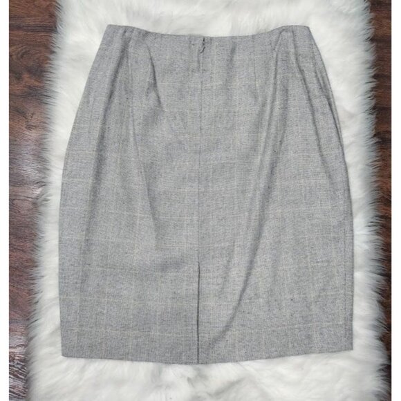 NWT VTG Linda Allard Ellen Tracy Silk Plaid Mini Skirt Black White Women's 14 - Picture 4 of 13